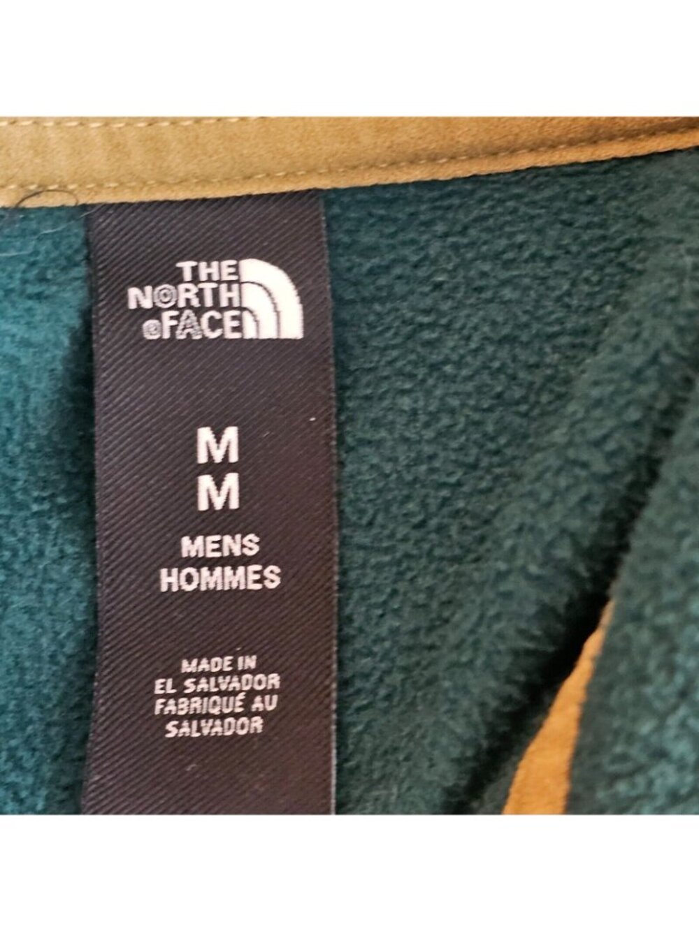 North Face Fleece Sweatshirt Mens M Green 1/4 Button Pullover Sweater Outdoor - Picture 5 of 11
